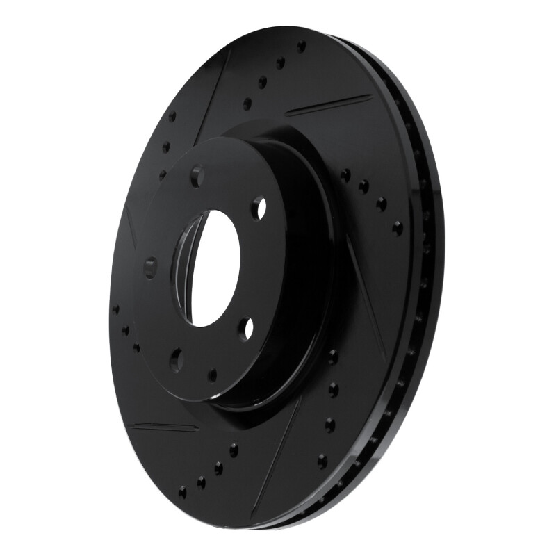 Mazda 3 Brake Rotor (1) - Front Left - R1 Concepts - Drilled & Slotted - Black - `14-`24